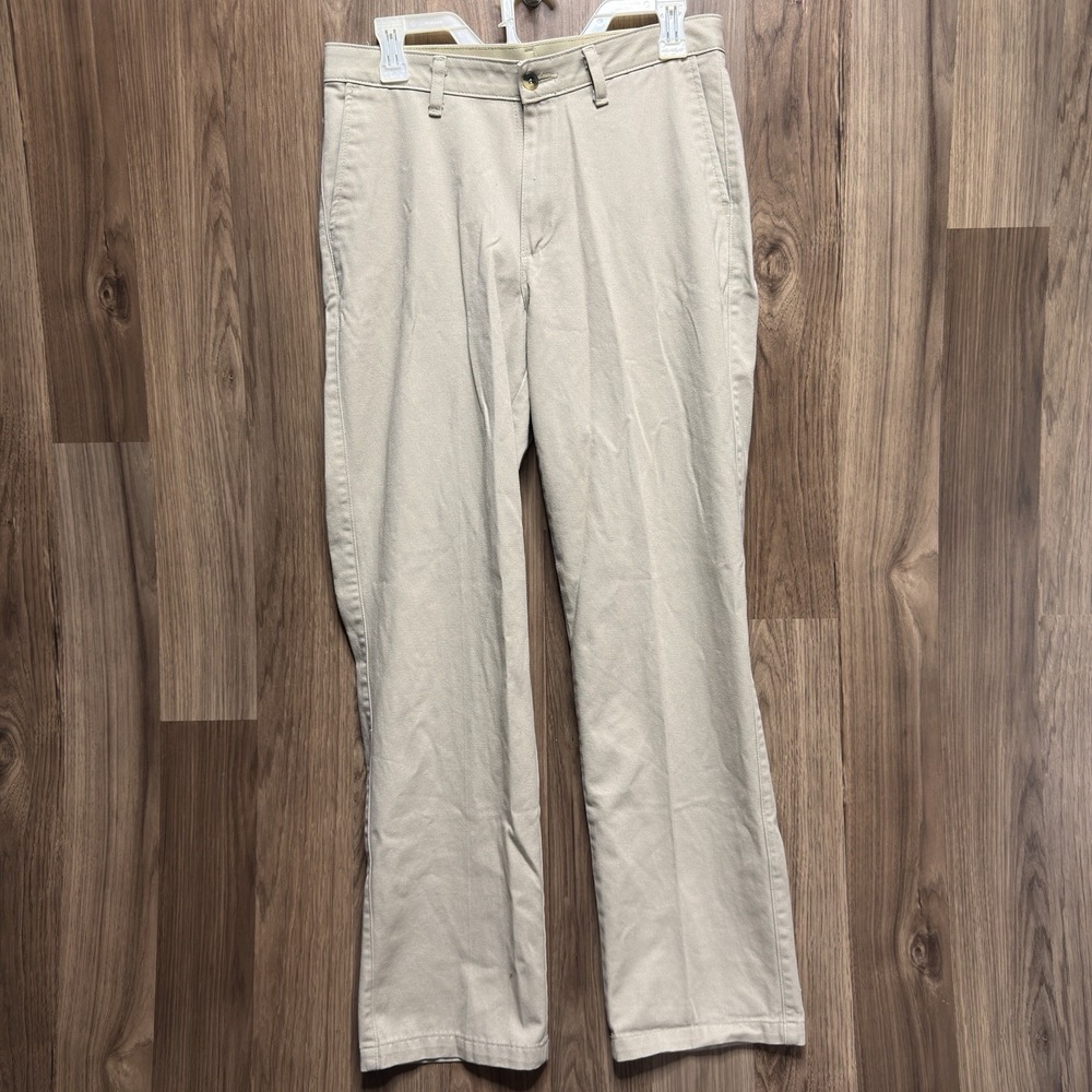 Wrangler Riata Mens 31x32 Khaki Straight Leg Pants Brown Cotton Chinos 00094KH